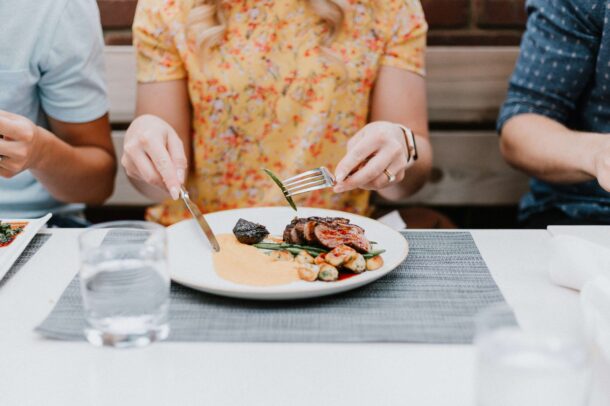 People eating at a restaurant