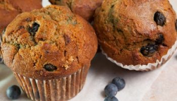 Muffins de son, de yogourt et de bleuets