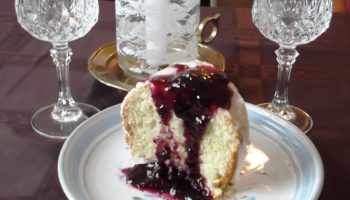 Glazed Citrus Cake with Blueberry Compote