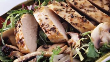 Oven Roasted Chicken and Warm Mushroom Salad with Watercress