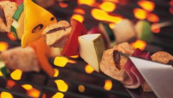 Honey Grilled Pork and Pear Kabobs