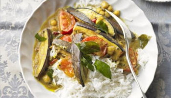 Curry d’aubergines et pois chiches