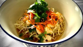 Ginger-Lime Shrimp on Egg Noodles