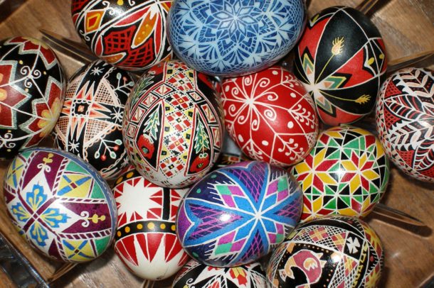 Traditionally decorated orthodox Easter eggs