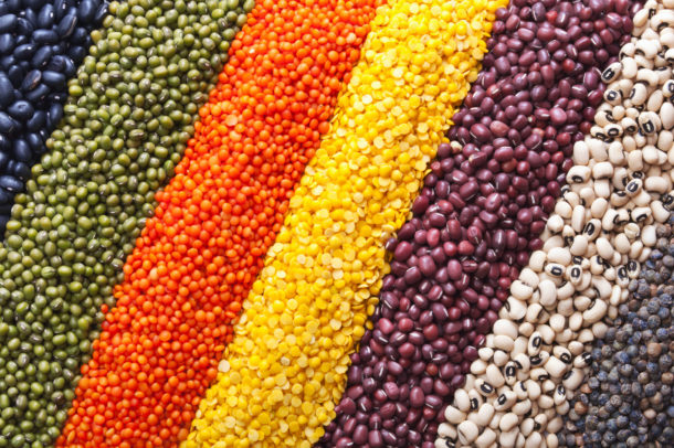 background with different legumes
