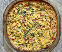 Frittata végétalienne aux légumes et tofu