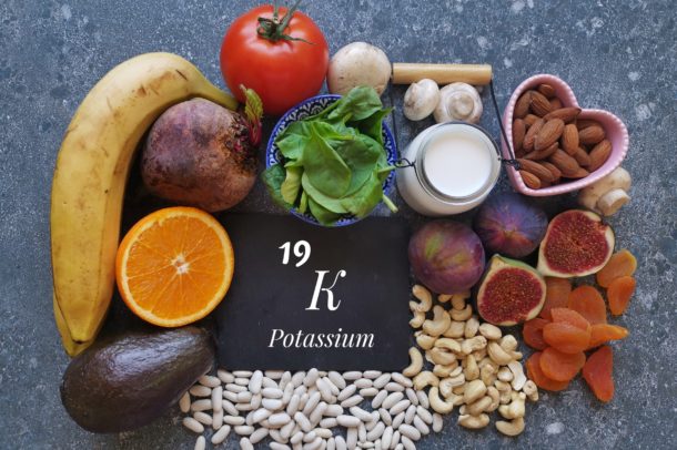 Food rich in potassium with the symbol K and atomic number 19. N