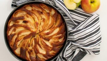 Gâteau aux pommes et canneberges